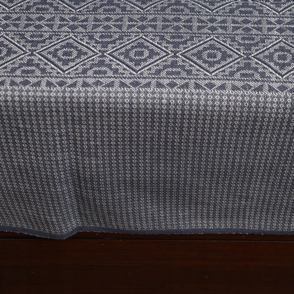 Grey - Pure Cotton Single Handloom Bed Cover from Bijnor 35