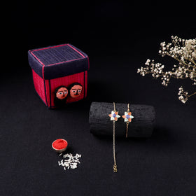Handcrafted Meenakari Bhaiya Bhabhi Rakhi Set with Coir Box 46