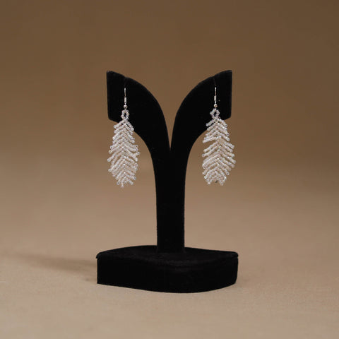 White - Handmade Beadwork Earrings 17