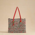 Grey Handcrafted Quilted Cotton Hand Bag