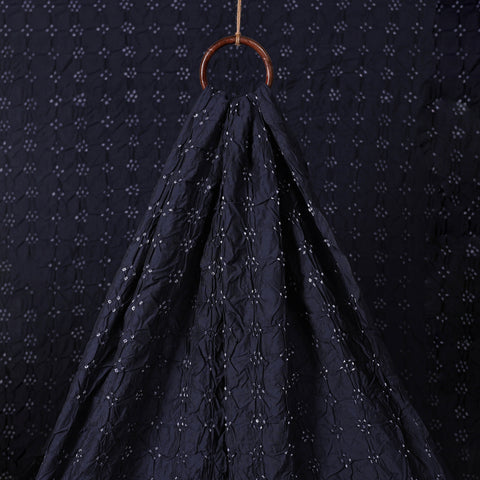 Kutch Bandhani Tie-Dye Chanderi Silk Fabric 06
