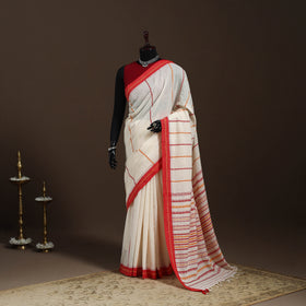 White - handloom cotton phulia jamdani saree 02