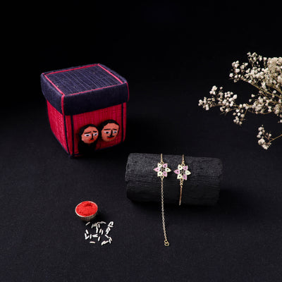 Handcrafted Meenakari Bhaiya Bhabhi Rakhi Set with Coir Box 50