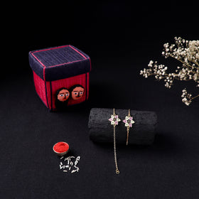 Handcrafted Meenakari Bhaiya Bhabhi Rakhi Set with Coir Box 50