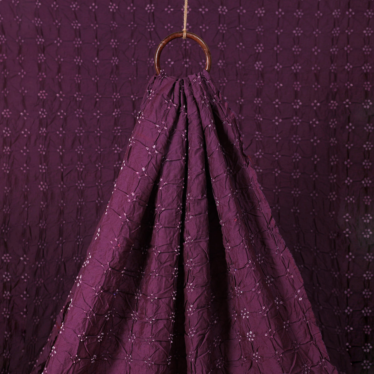 Kutch Bandhani Tie-Dye Chanderi Silk Fabric 05
