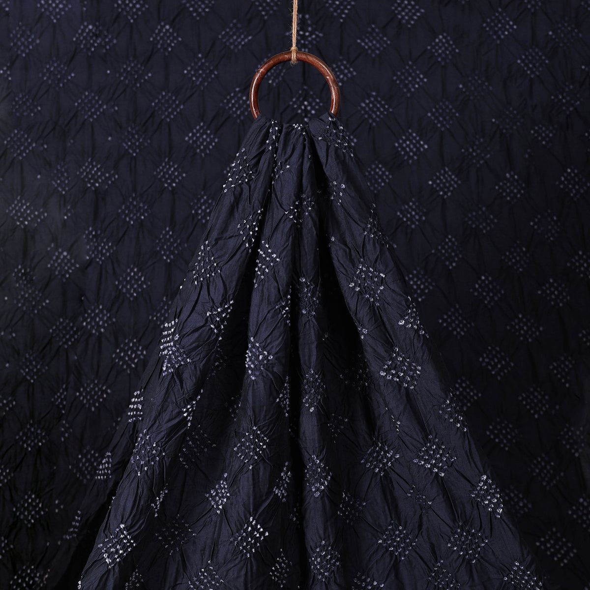 Kutch Bandhani Tie-Dye Chanderi Silk Fabric 04