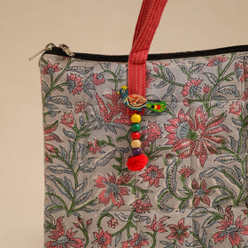 Grey Handcrafted Quilted Cotton Hand Bag