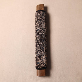 Black Kalamkari Block Printed Fridge Top Cover with Handle Cover