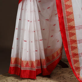 White - handloom cotton phulia jamdani saree 03