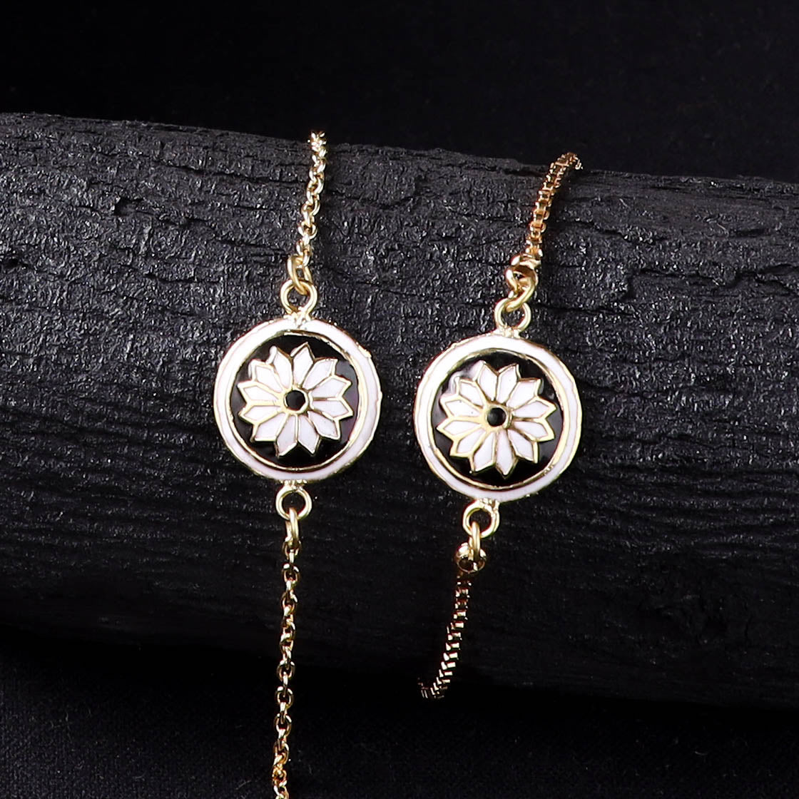 Handcrafted Meenakari Bhaiya Bhabhi Rakhi Set with Coir Box 53