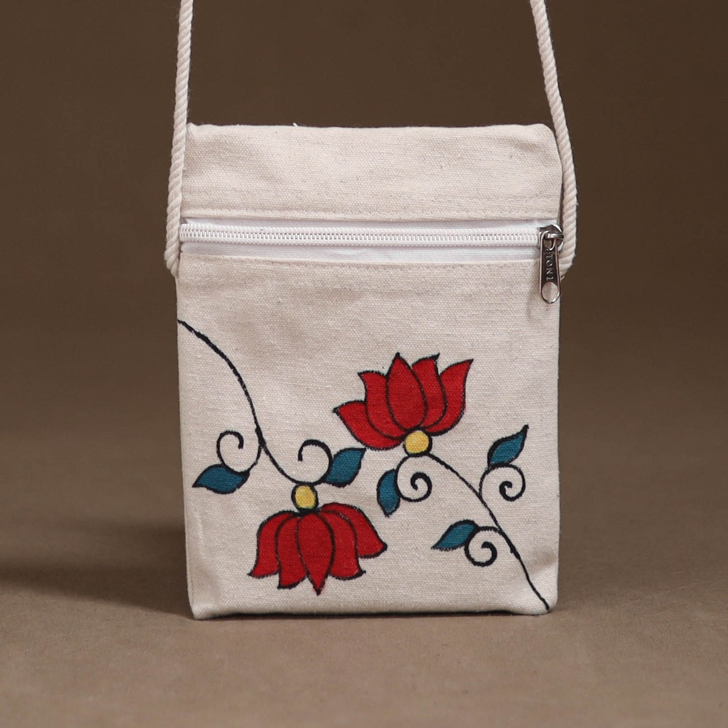 Madhubani Handpainted Mobile Sling Bag 02