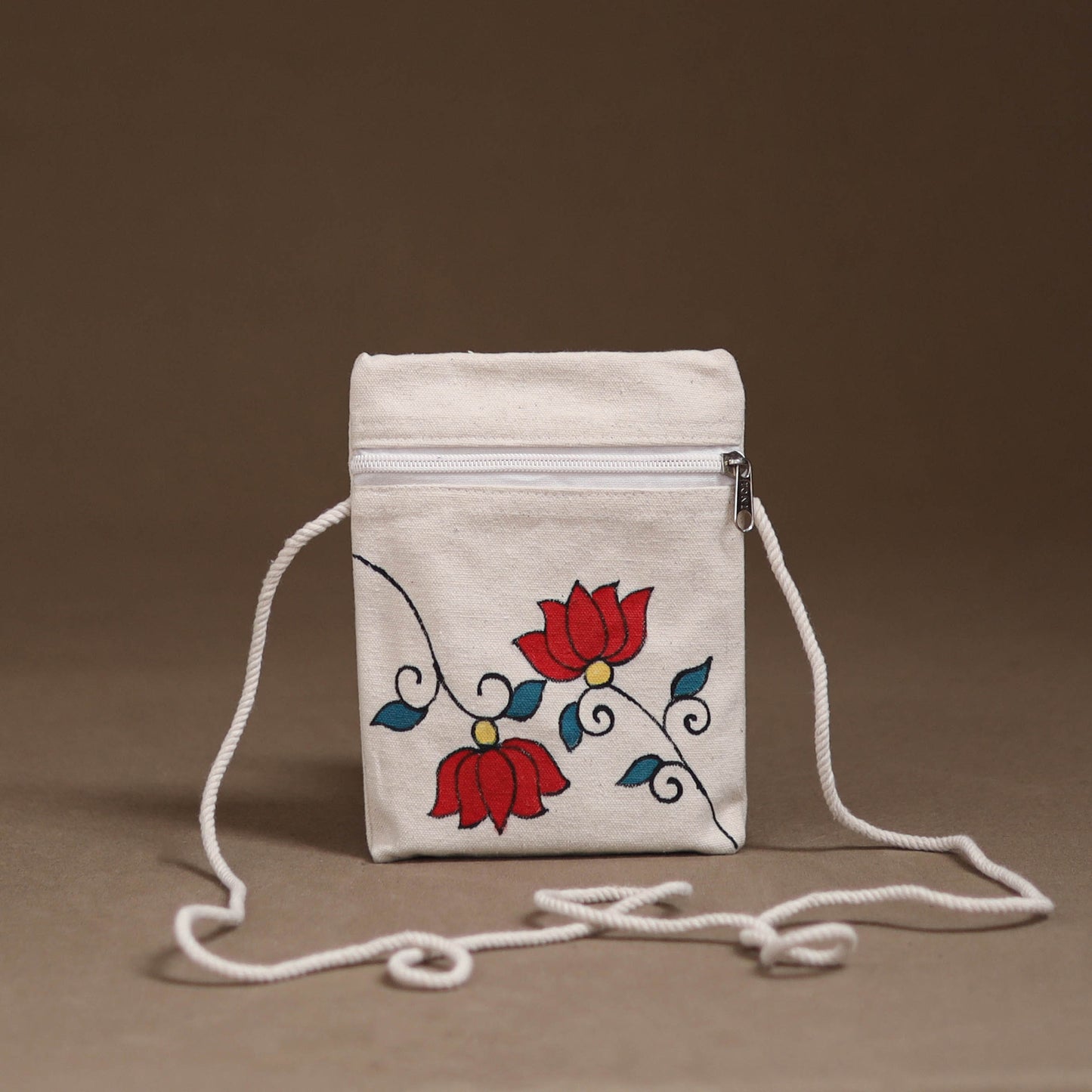 Madhubani Handpainted Mobile Sling Bag 02