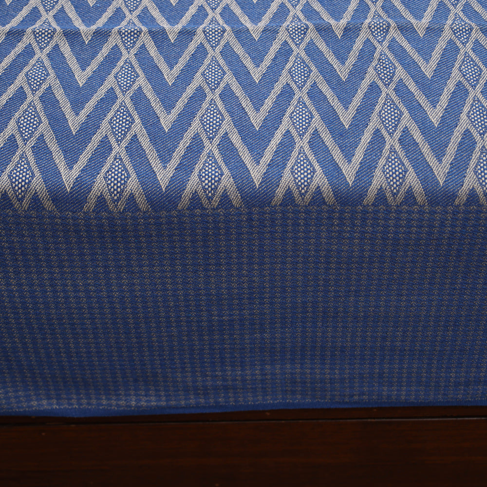 Blue - Pure Cotton Single Handloom Bed Cover from Bijnor 37