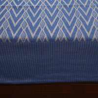 Blue - Pure Cotton Single Handloom Bed Cover from Bijnor 37