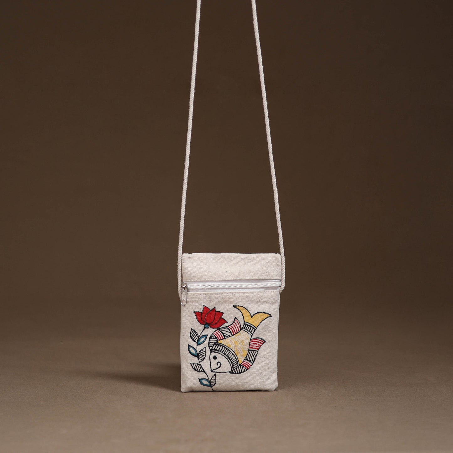 Madhubani Handpainted Mobile Sling Bag 03