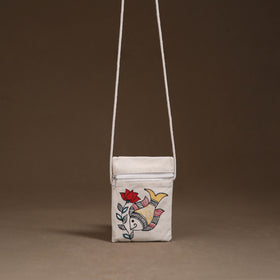 Madhubani Handpainted Mobile Sling Bag 03