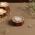  Hand Carved Sheesham Wood Block Tealight Candle Holder Online at iTokri.com 