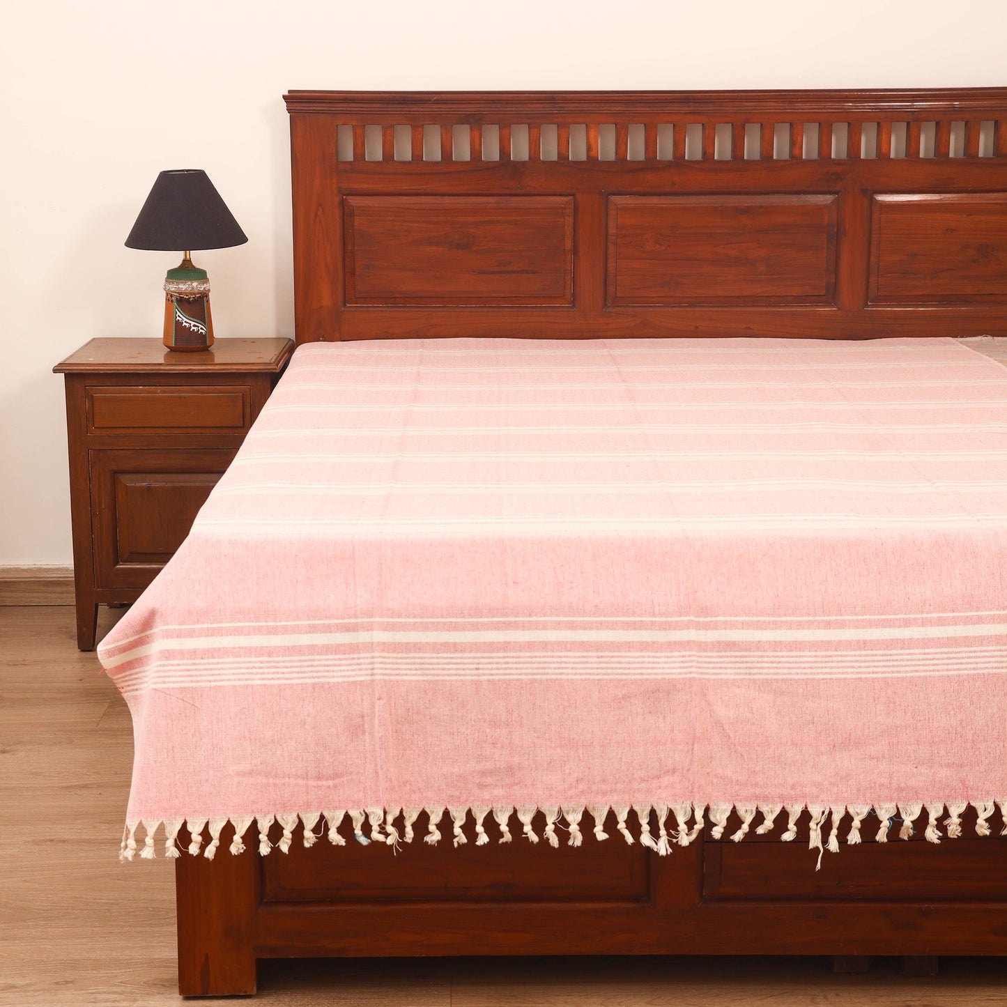 Bijnor Pure Handloom Cotton Single Bed Sheet (90 x 60 in) 85