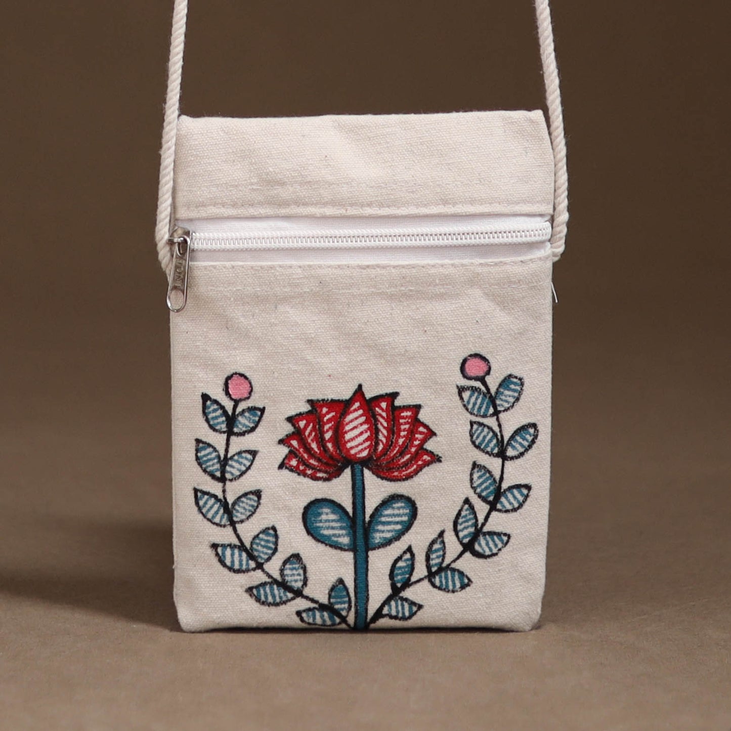 Madhubani Handpainted Mobile Sling Bag 04