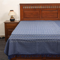 Blue - Pure Cotton Single Handloom Bed Cover from Bijnor 39