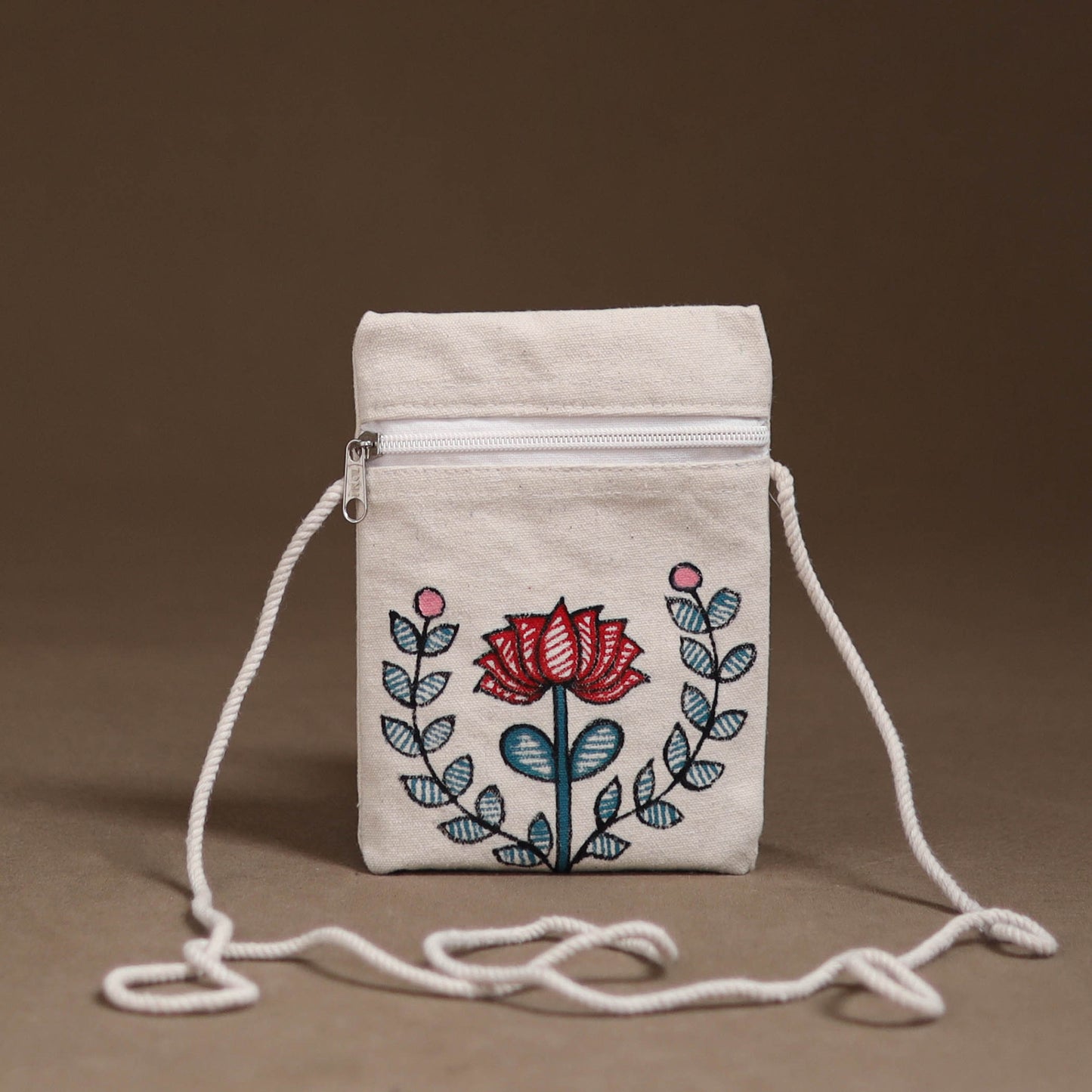 Madhubani Handpainted Mobile Sling Bag 04