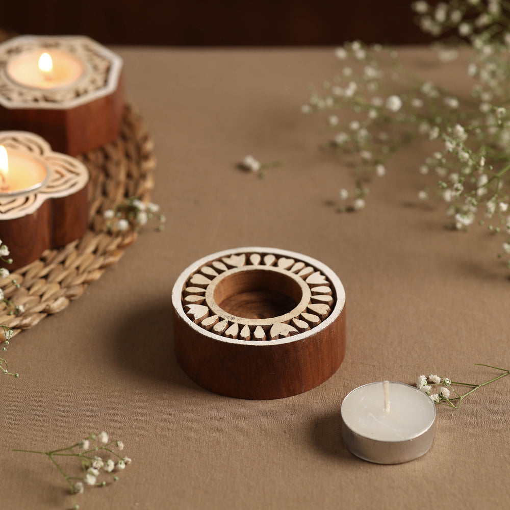 Wooden Tealight Candle Holder
