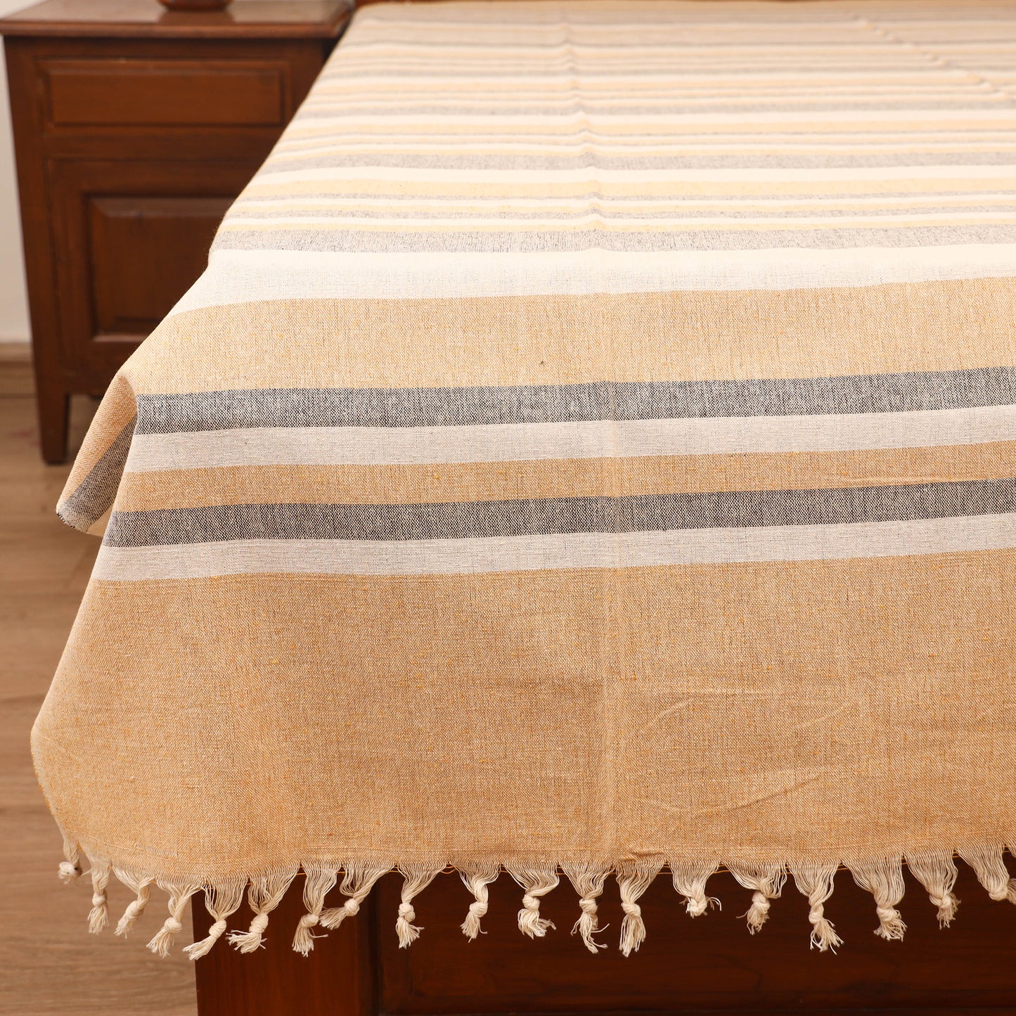 Bijnor Pure Handloom Cotton Single Bed Sheet (90 x 60 in) 86