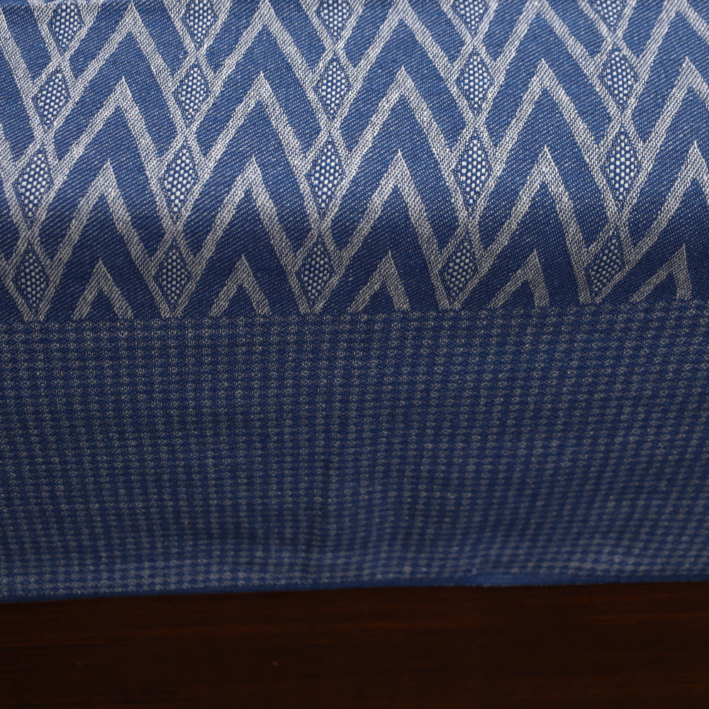 Blue - Pure Cotton Single Handloom Bed Cover from Bijnor 39