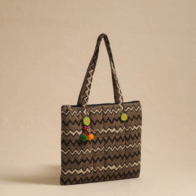 Brown Handcrafted Quilted Cotton Hand Bag