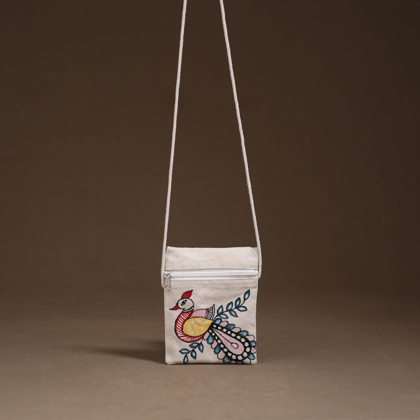 Madhubani Handpainted Mobile Sling Bag 06