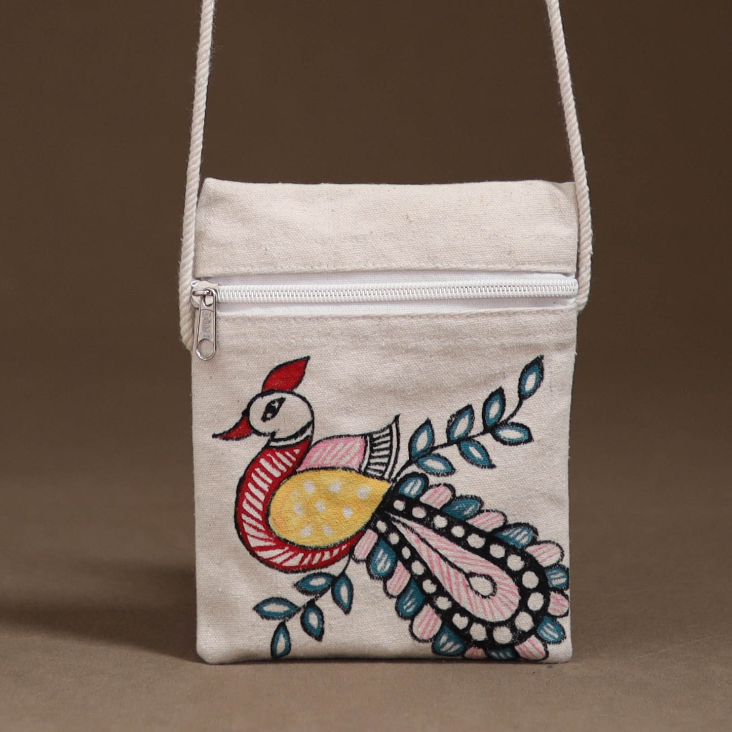 Madhubani Handpainted Mobile Sling Bag 06
