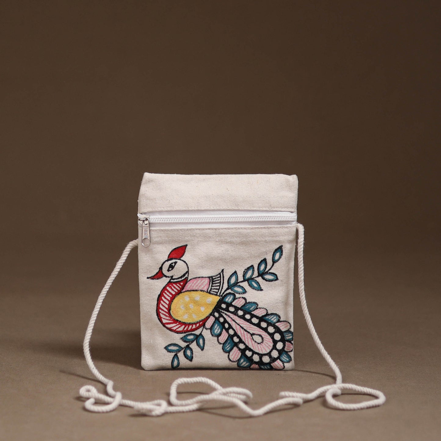 Madhubani Handpainted Mobile Sling Bag 06
