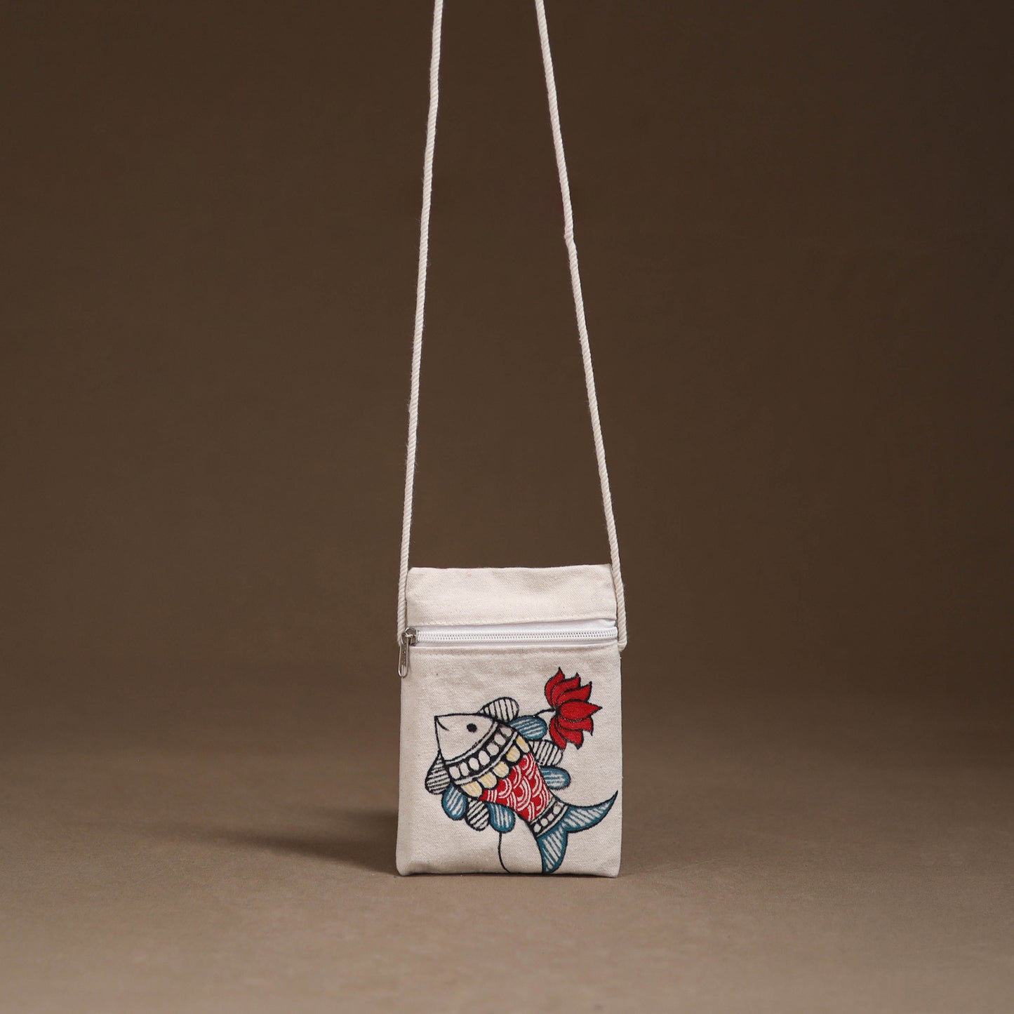 Madhubani Handpainted Mobile Sling Bag 07