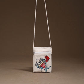 Madhubani Handpainted Mobile Sling Bag 07