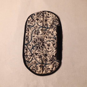 Beige Kalamkari Block Printed Fridge Top Cover with Handle Cover