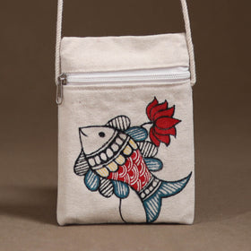 Madhubani Handpainted Mobile Sling Bag 07