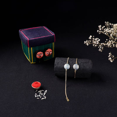 Handcrafted Meenakari Bhaiya Bhabhi Rakhi Set with Coir Box 66