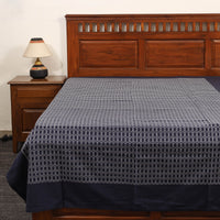 Blue - Pure Cotton Single Handloom Bed Cover from Bijnor 42