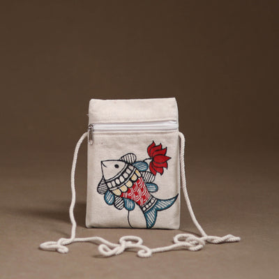 Madhubani Handpainted Mobile Sling Bag 07