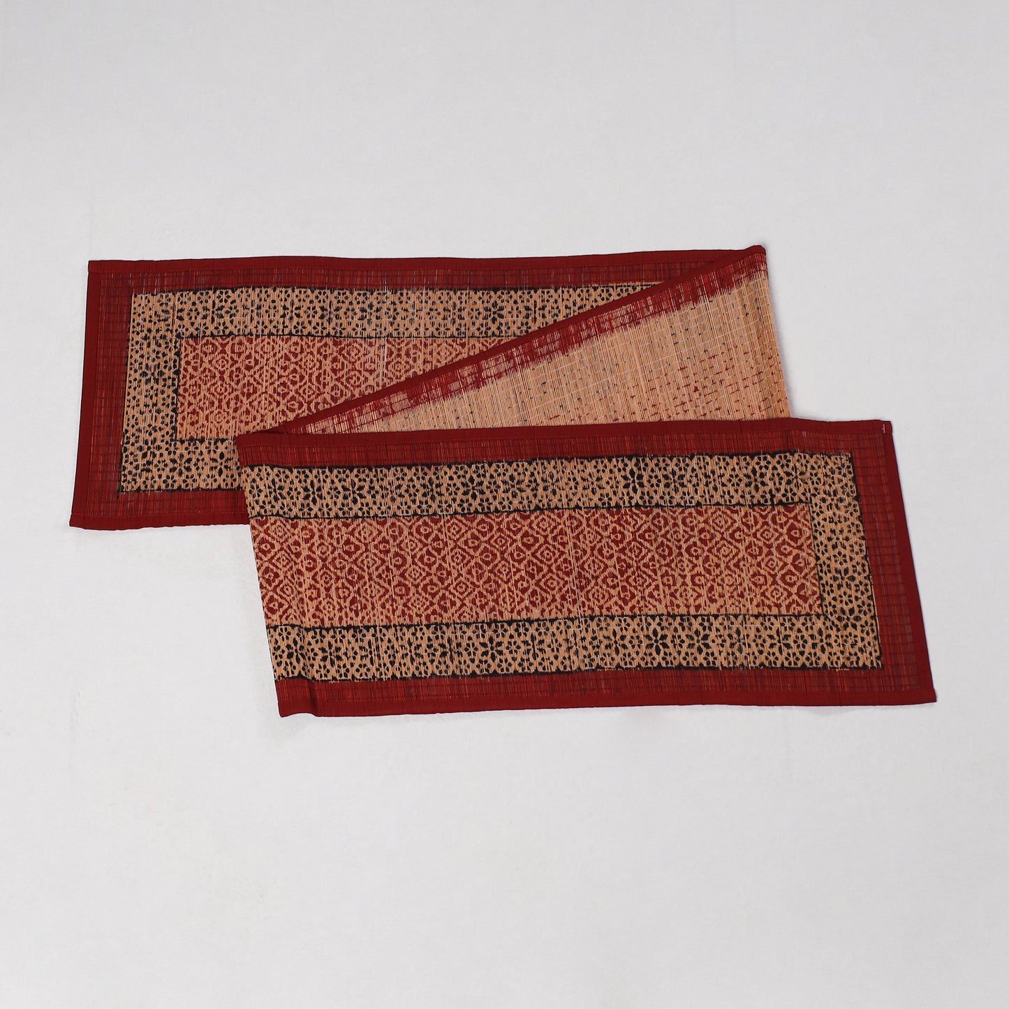 Natural Bamboo Bagh Block Printed Dining Table Runner 01