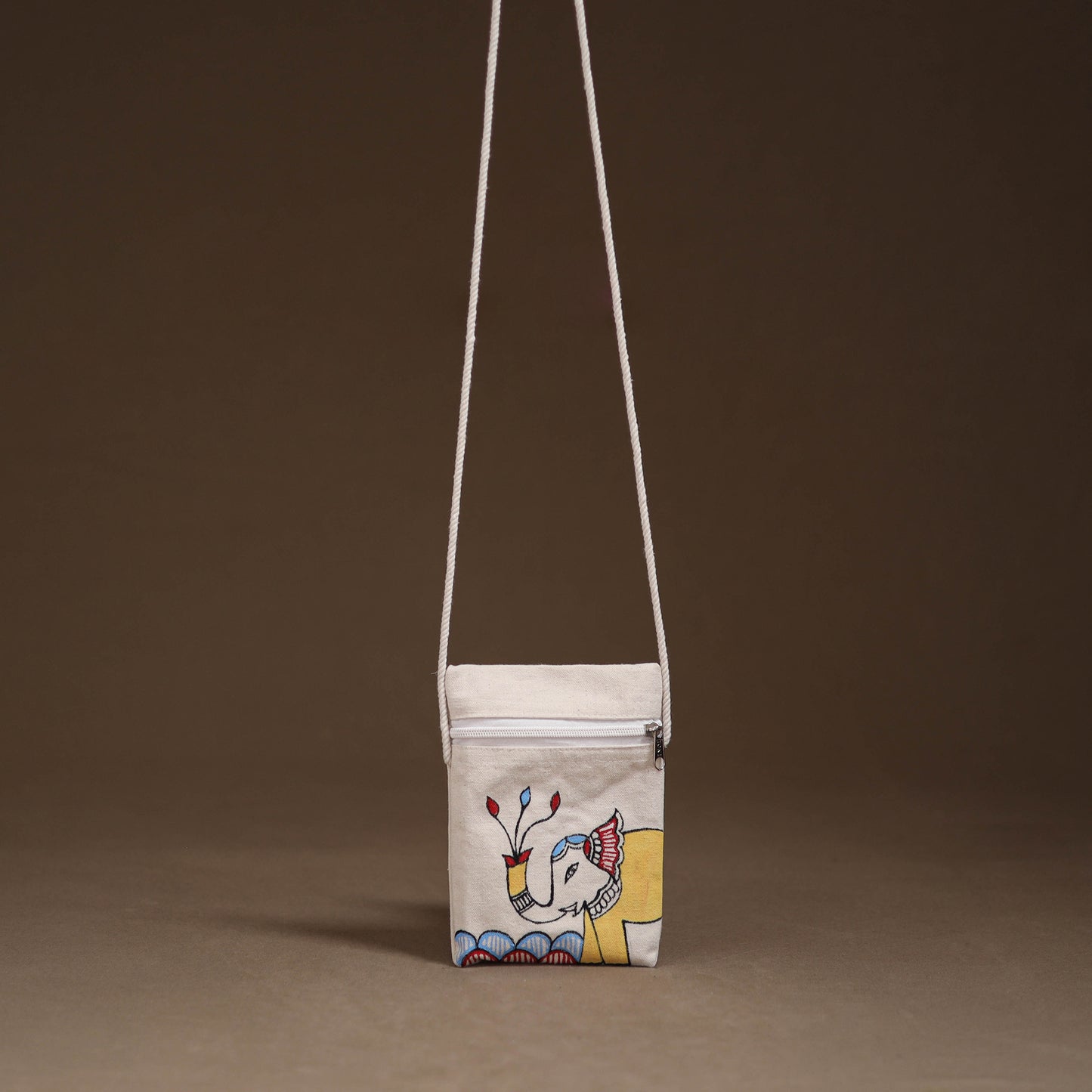 Madhubani Handpainted Mobile Sling Bag 08