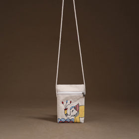Madhubani Handpainted Mobile Sling Bag 08