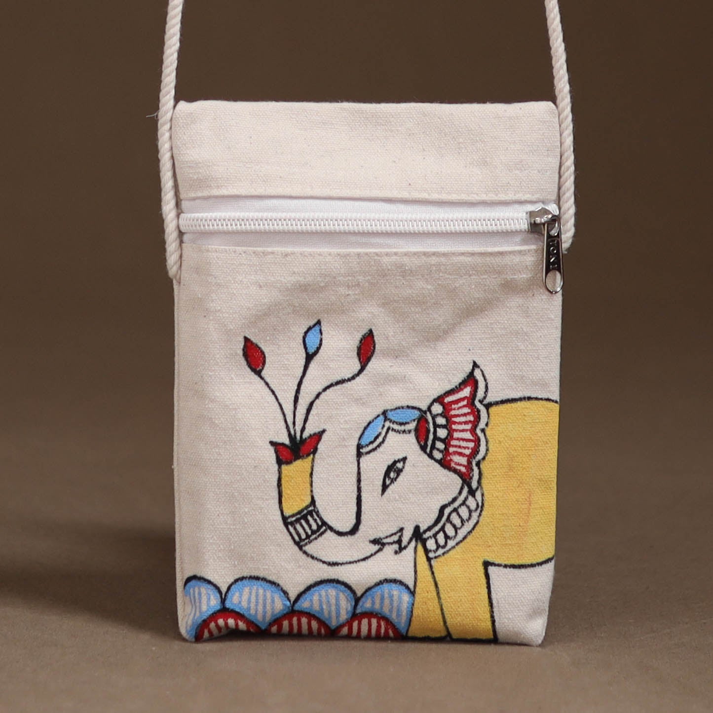 Madhubani Handpainted Mobile Sling Bag 08