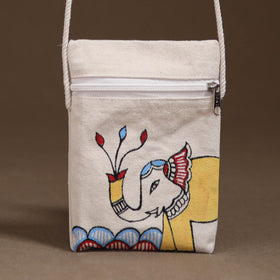 Madhubani Handpainted Mobile Sling Bag 08