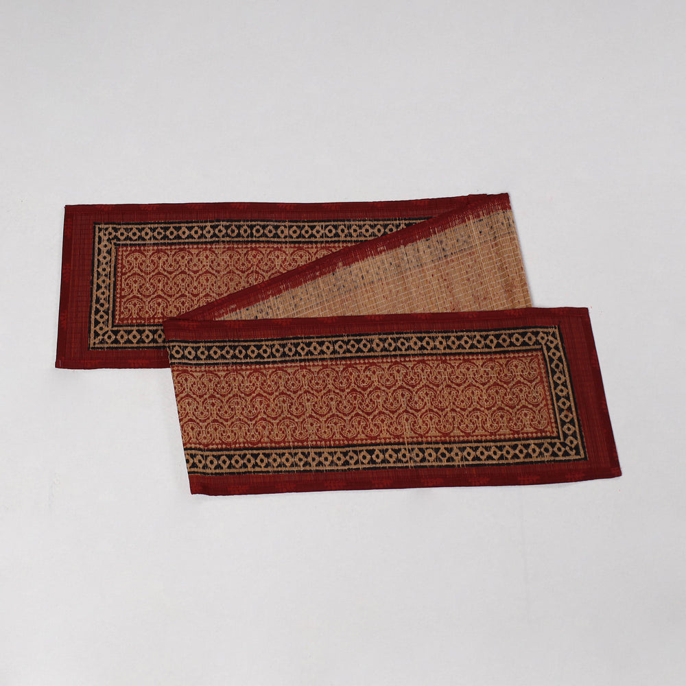 Natural Bamboo Bagh Block Printed Dining Table Runner 03