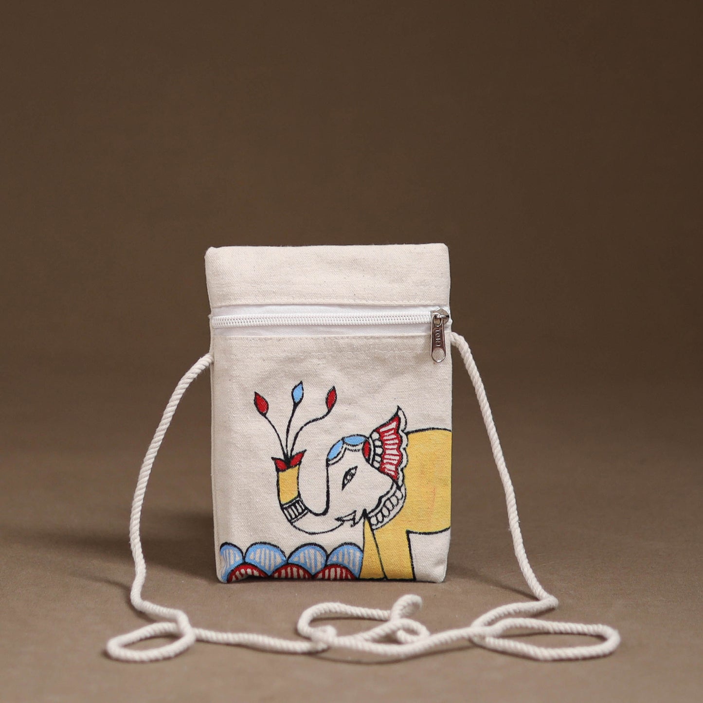 Madhubani Handpainted Mobile Sling Bag 08