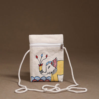 Madhubani Handpainted Mobile Sling Bag 08