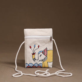 Madhubani Handpainted Mobile Sling Bag 08