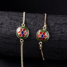 Handcrafted Meenakari Bhaiya Bhabhi Rakhi Set with Coir Box 69