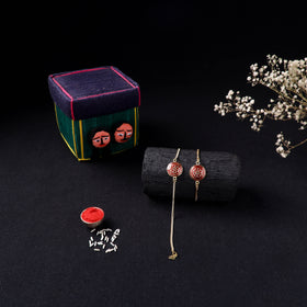 Handcrafted Meenakari Bhaiya Bhabhi Rakhi Set with Coir Box 70